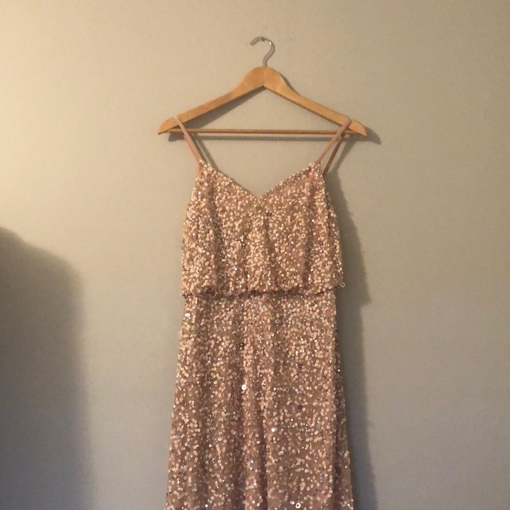 Adrianna Papell Blouson Blush Bridesmaid Dress